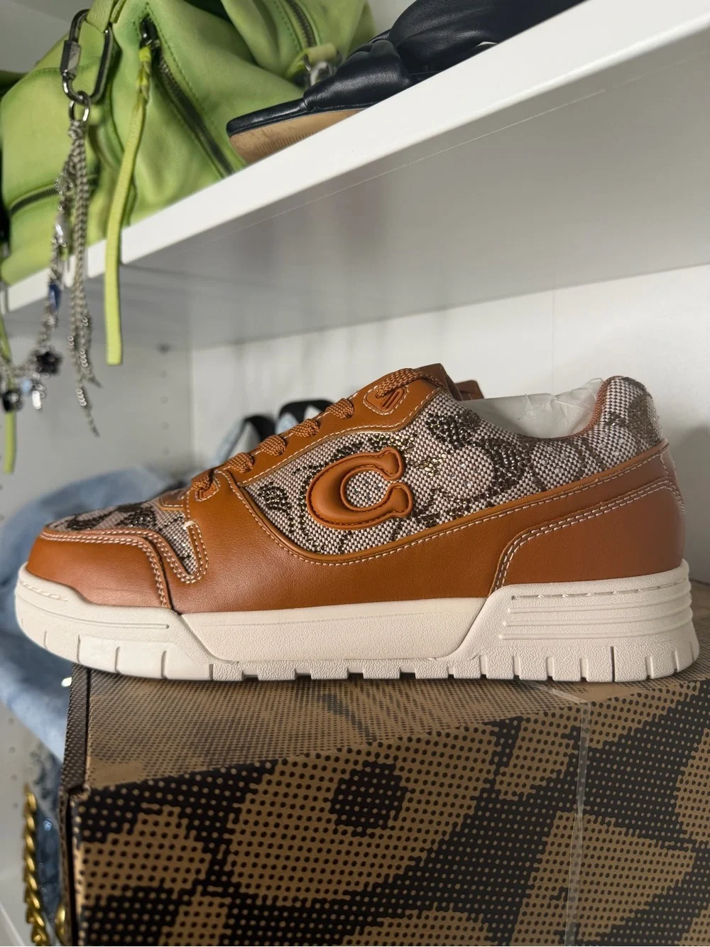 NEW In Box! Coach Crystal Burnished Amber SoHo Sneakers Women’s Size 9.5